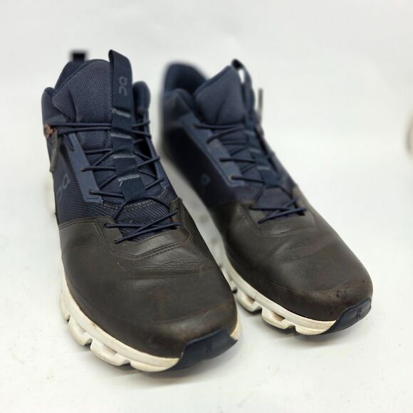 On Cloud Hi Mens Navy And Broen Running Sneakers Size US 11.5   EUR 46 main image 4
